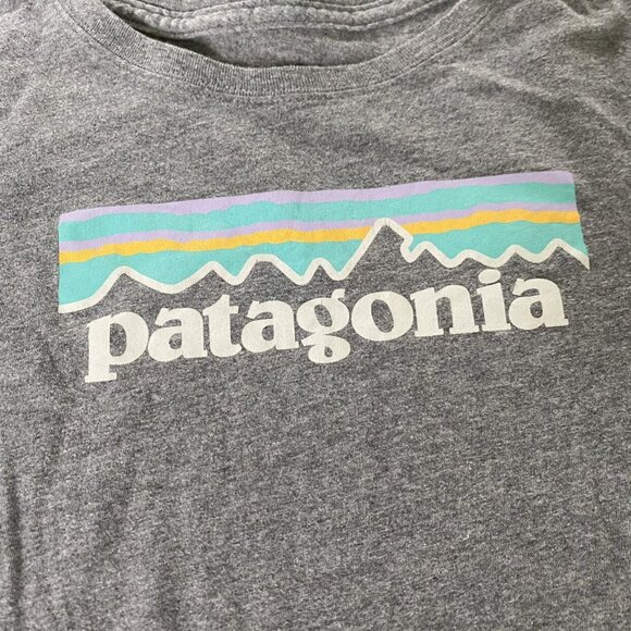 Patagonia Logo Long Sleeved Tee Size 10 - Picture 2 of 4